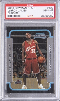 2003/04 Bowman "Rookies & Stars" Chrome #123 LeBron James Rookie Card – PSA GEM MT 10